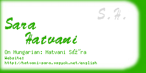 sara hatvani business card